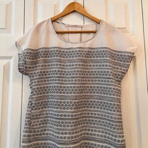 41 Hawthorn B&W Pattern Short Sleeve Blouse